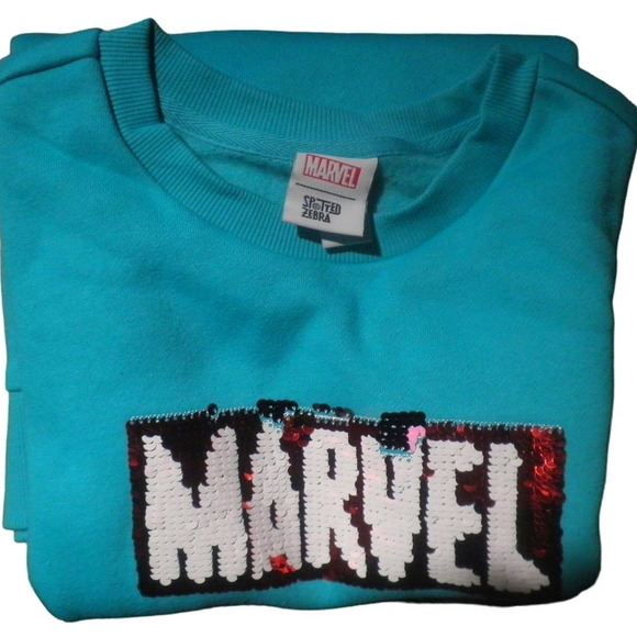 Spotted Zebra Marvel Girls' French Terry Long-Sleeve Dress Size Medium (8Y) - Picture 5 of 14